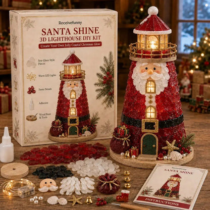 Lighted Lighthouse Craft Kit, Sea GlassStyle DIY Coastal Decor