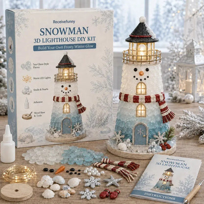 Lighted Lighthouse Craft Kit, Sea GlassStyle DIY Coastal Decor