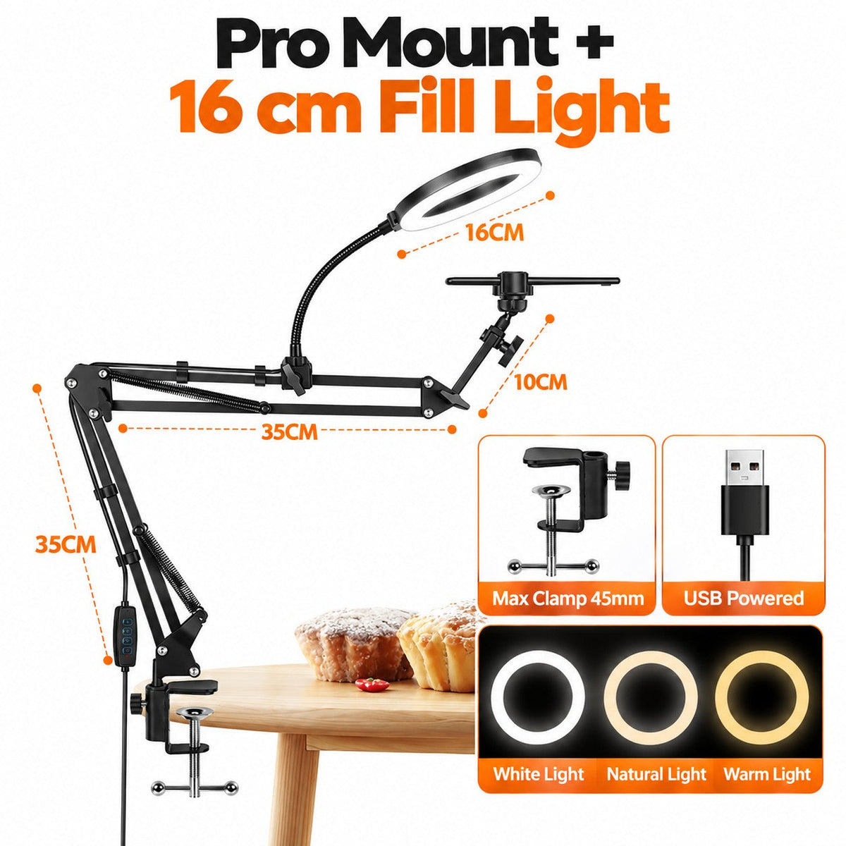 FlexiView Adjustable Phone & Camera Desk Mount
