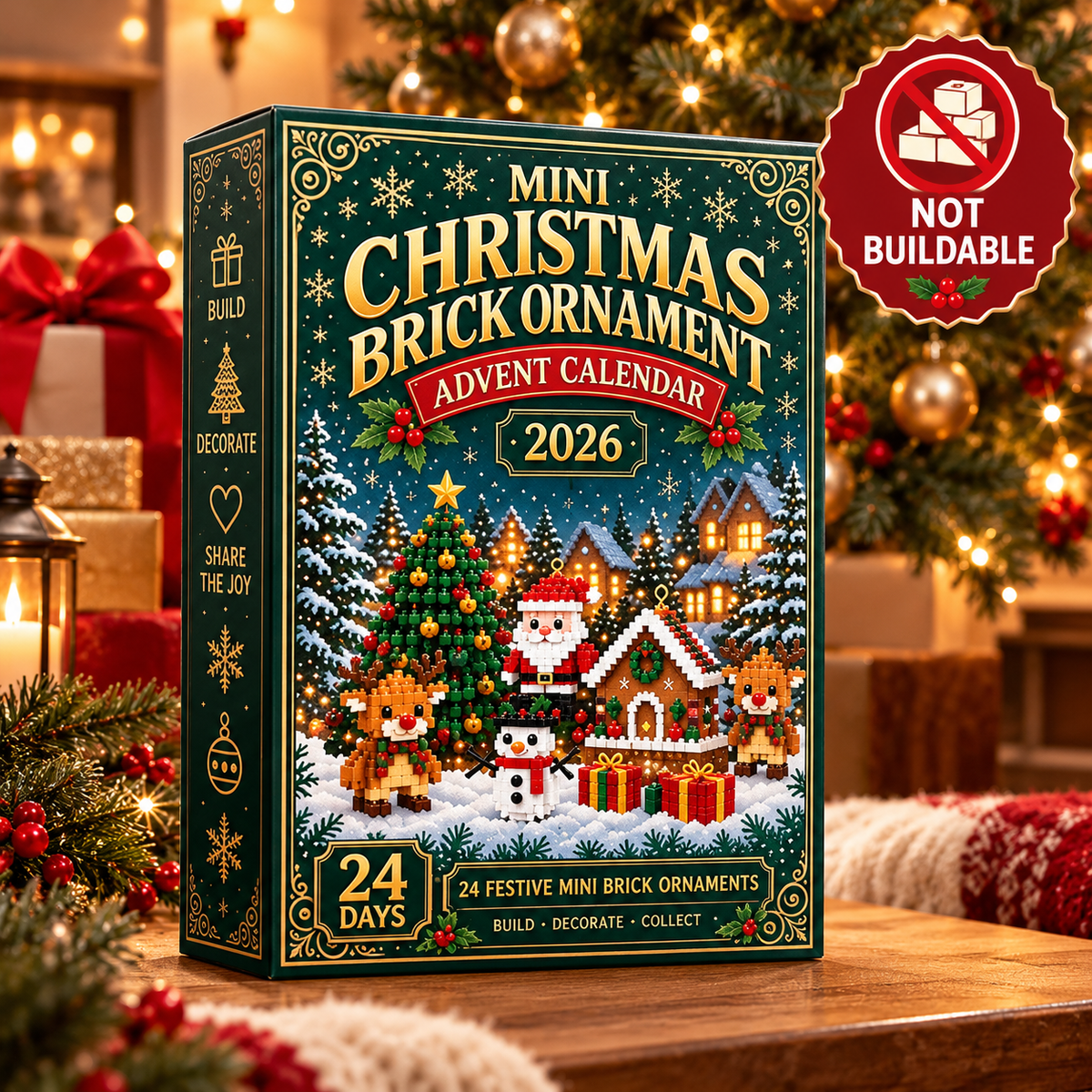 Christmas Build & Hang – 24-Day Mini Brick Ornament Advent Calendar